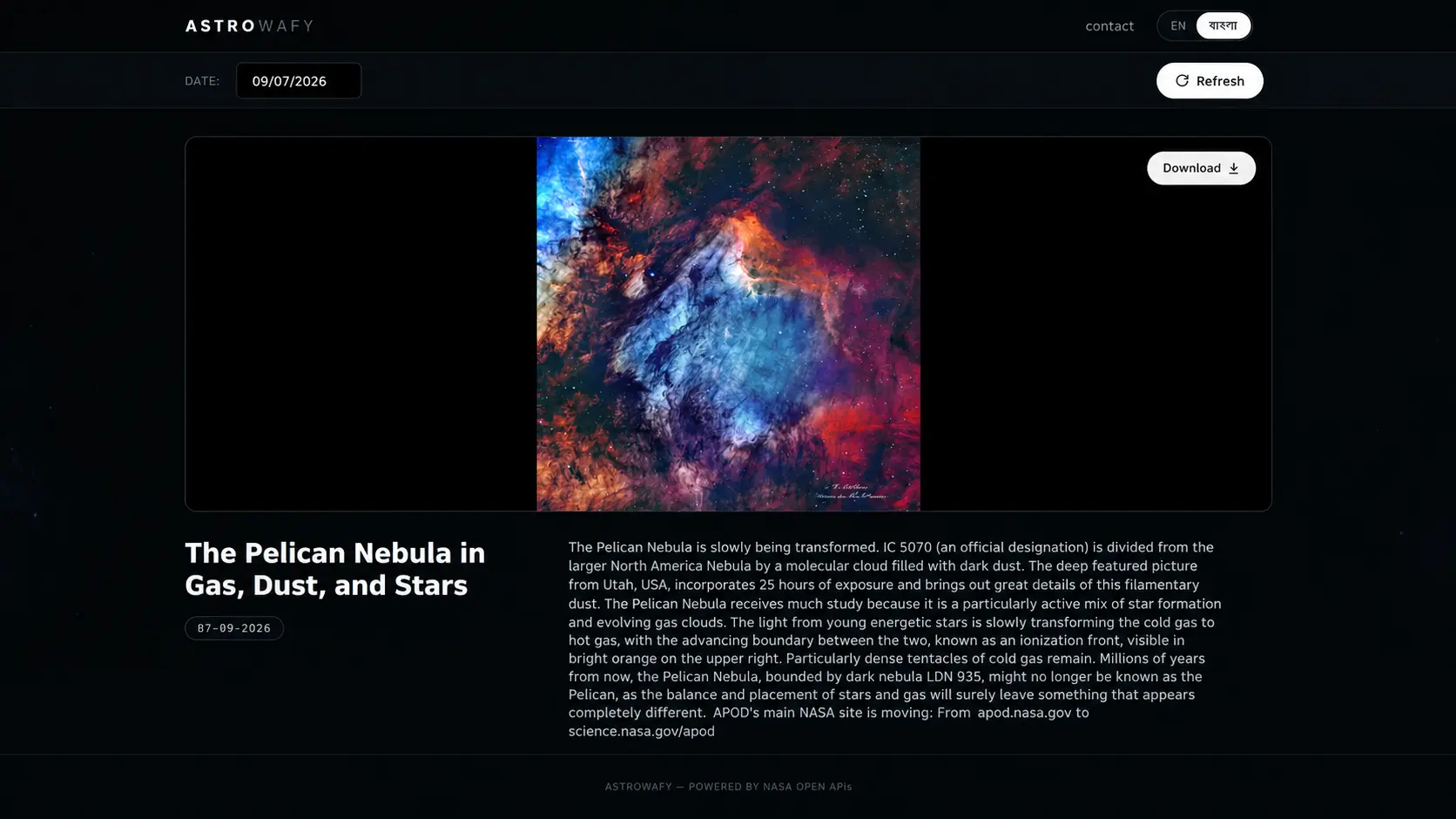 AstroWafy NASA APOD Interface